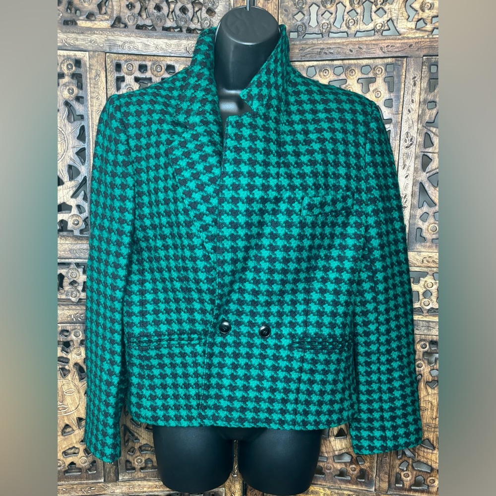 Vintage Frederick & Nelson Wool Blazer Womens Size 10 Jacket Houndstooth Lined